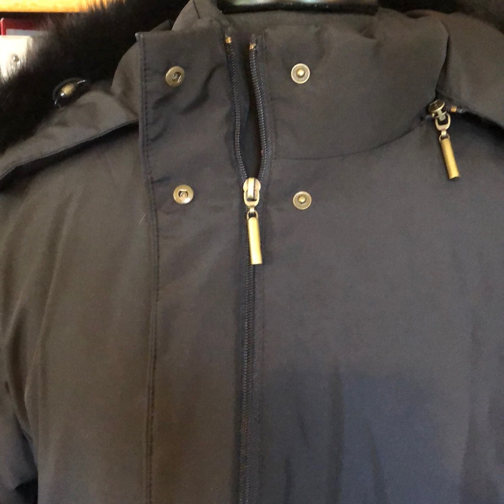 Dana Buchman Down Blk Coat Foxtrim Nwot REDUCED! - Picture 5 of 10